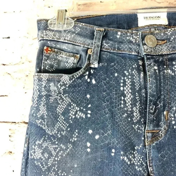 🔥HP🔥 Hudson Women’s Mid Rise Nico Super Skinny Snake Jeans Size 24 - Picture 4 of 12